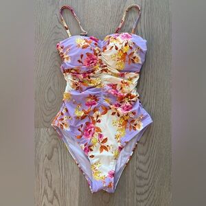 🌸CUPSHE🌸 Floral One-Piece Swimsuit in Lavender, Cream, Pink and Orange